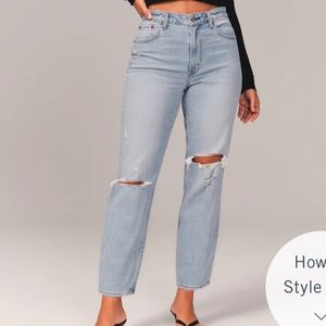 Abercrombie Curve Love High Rise Mom Jeans